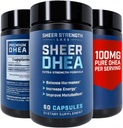 Supplément DHEA pour hommes DHEA 100mg - Supplément DHEA pur pour les hommes pour la force et l'équilibre hormonal - DHEA pour les femmes et les hommes - Absorption améliorée haute pureté 60 SV USA
