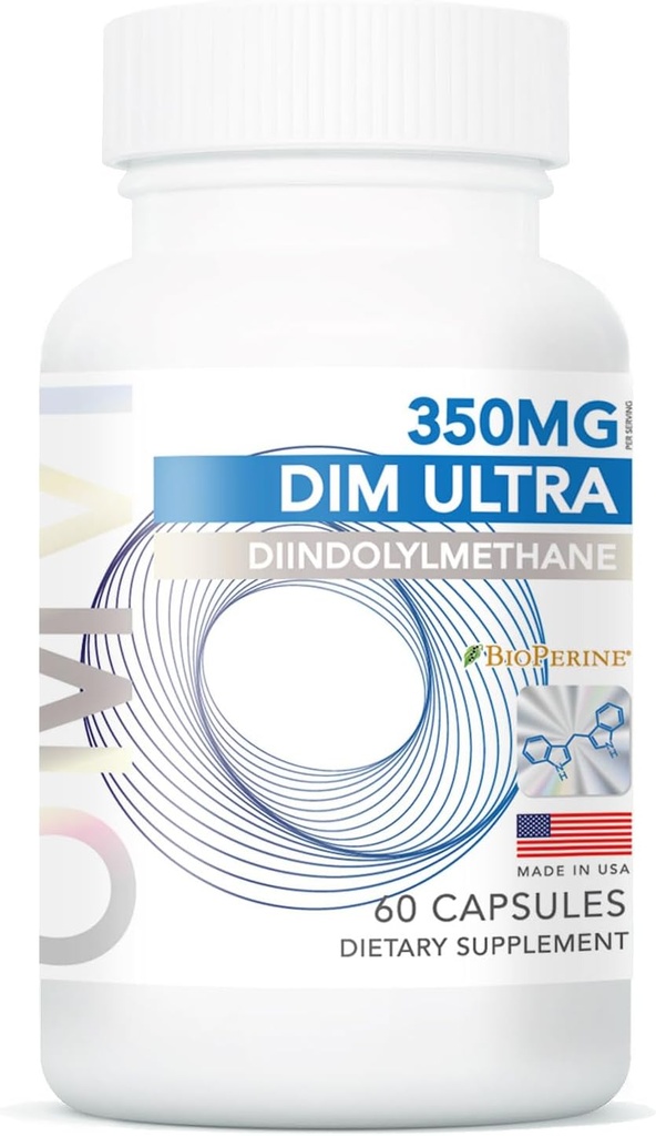 Formules Omvi DIM Ultra 350mg 60 Capsules avec extrait de brocoli, BioPerine