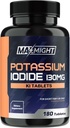 Iodide de potassium 130 mg, non-OGM, supplément alimentaire, 180 comprimés, jusqu'à 6 mois d'approvisionnement, pilules d'iodure de potassium, YODO Naciente, fabriqués aux États-Unis