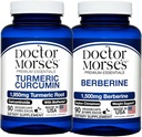 Curcumin turcumaire du docteur Morse 1950mg & Berberine 1500mg Bundle - Soutien articulaire, métabolisme sain, et Immune Boost avec BioPerine & Ceylan Cannamon, FDA enregistré, NSF certifié 90 Capsules