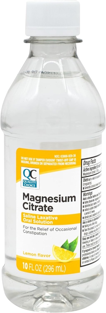 Choix de qualité Citrate de magnésium Solution orale, 10oz - Laxatif saline aromatisé au citron, supplément pour le soulagement de la constipation occasionnelle, Citrate de magnésium est un laxatif doux et efficace pour la régularité