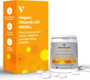 Comprimés de vitamine D3 à croquer – haute résistance 62,5μg 2 500UI Vitamine D3 Cholecalciferol – VIT sans gluten végétalien D3 suppléments de vitamine (60Ct)