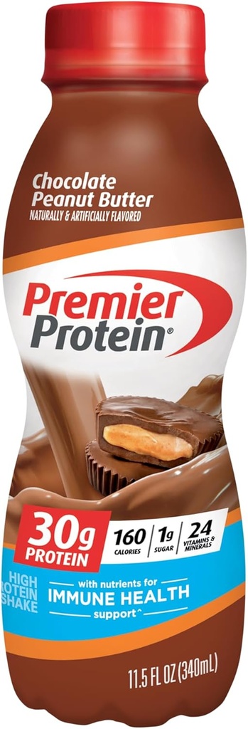 Premier beurre d'arachide, 30g de protéines, 1g de sucre, 24 vitamines et minéraux, nutriments pour soutenir la santé immunitaire, 11,5 Fl Oz