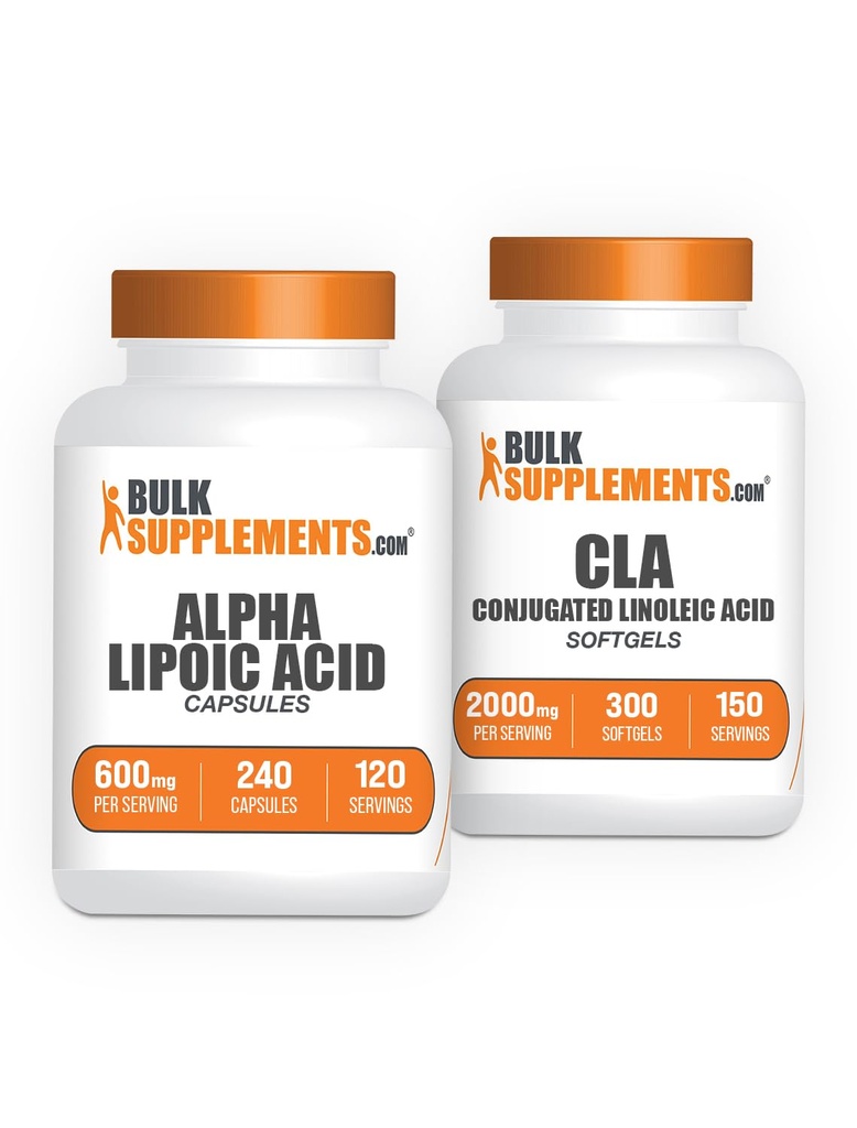 BulkSupplements Alpha Capsules d'acide lipoïque 240ct + CLA 2000mg Softgels 300ct