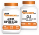 BulkSupplements Alpha Capsules d'acide lipoïque 240ct + CLA 2000mg Softgels 300ct
