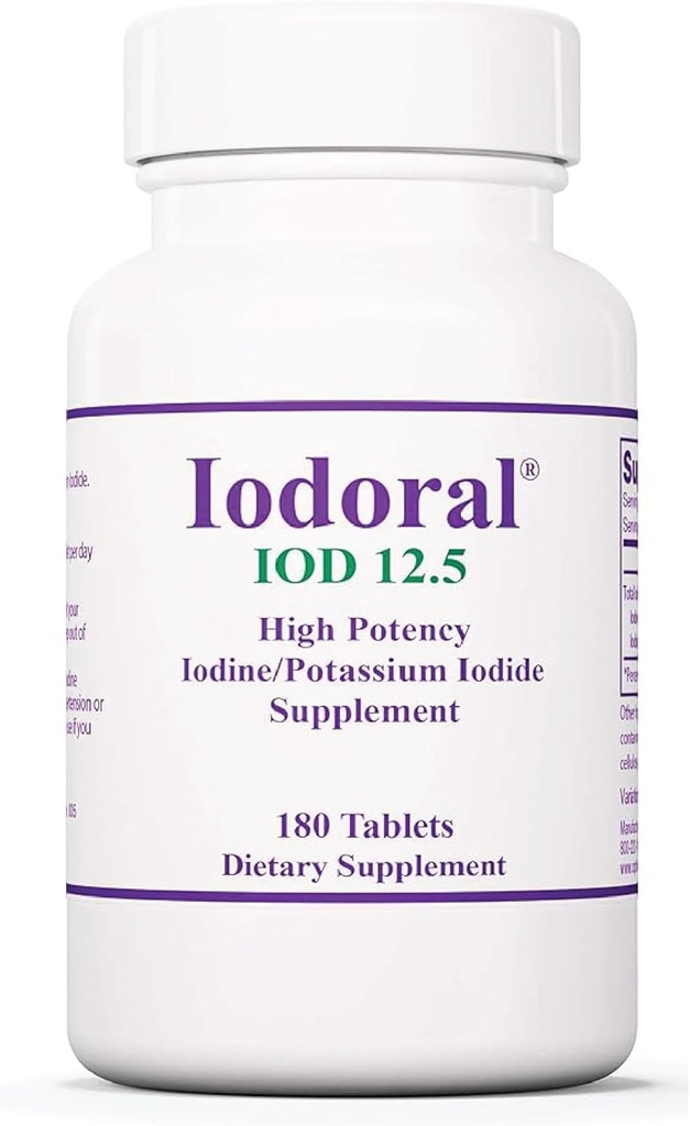 Comprimés d'iode 12,5 mg pour le soutien nutritionnel – 180 comprimés – Supplément quotidien avec Iodide de potassium pour le bien-être et la vitalité – 1 paquet