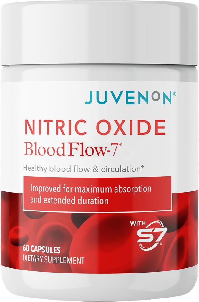 Supplément d'oxyde nitrique Juvenon BloodFlow-7 avec la nitrosigine