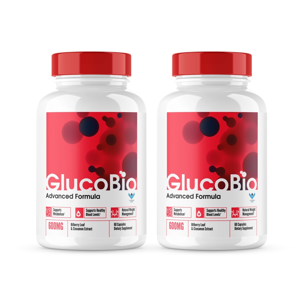 (Official 2 Pack) Glucobio Capsules, Gluco Bio Blood Support Pills Advanced Formula, GlucoBio All Natural Ingredients, GlucaBio Maximum Strength, Glucbio, Glucobio Blood, Glycogen Support (120 Caps)