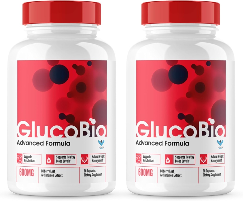 Glucobio Capsules, Gluco Bio Blood Support Pills Formule avancée, GlucoBio Tous les ingrédients naturels, GlucaBio Concentration maximale, Glucbio, Glucobio Blood, Glycogen Support (120 capsules)