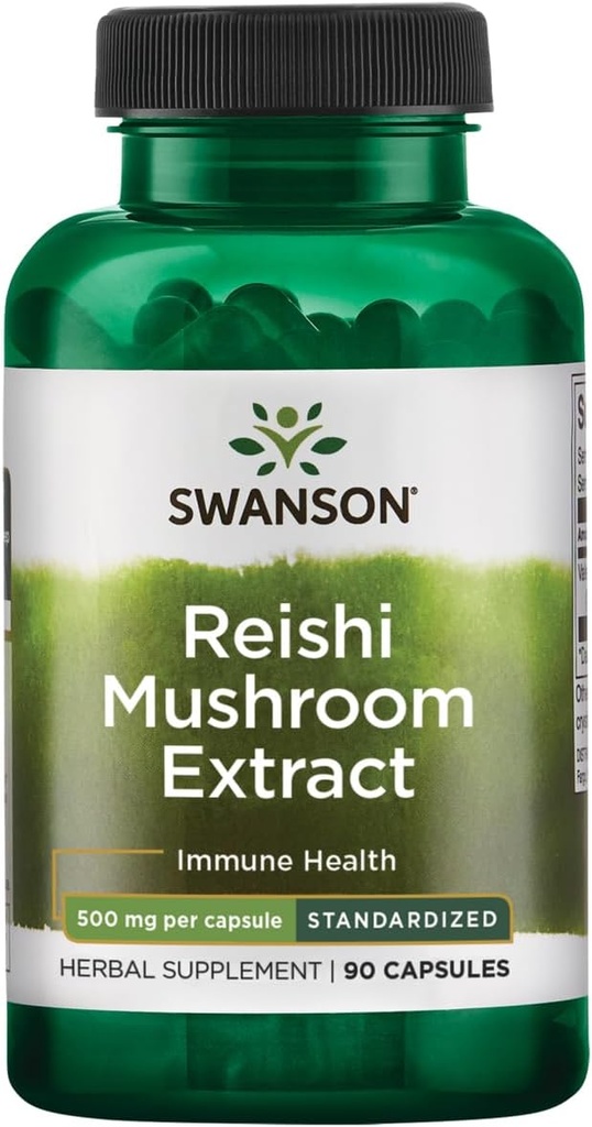 Swanson Reishi Extrait de champignons 500 Milligrammes 90 Capsules