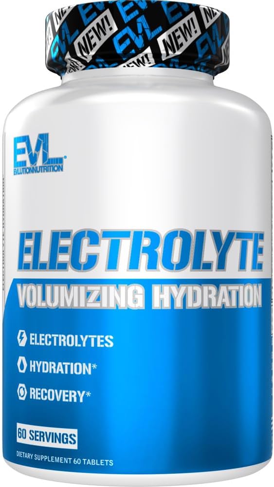 Évlution Nutrition Volumisation des comprimés d'hydratation des électrolytes - Supplément de réhydratation rapide - Recharger et récupérer - Contient 8 électrolytes clés - Vegan, sans gluten et Keto Friendly - 60 portions
