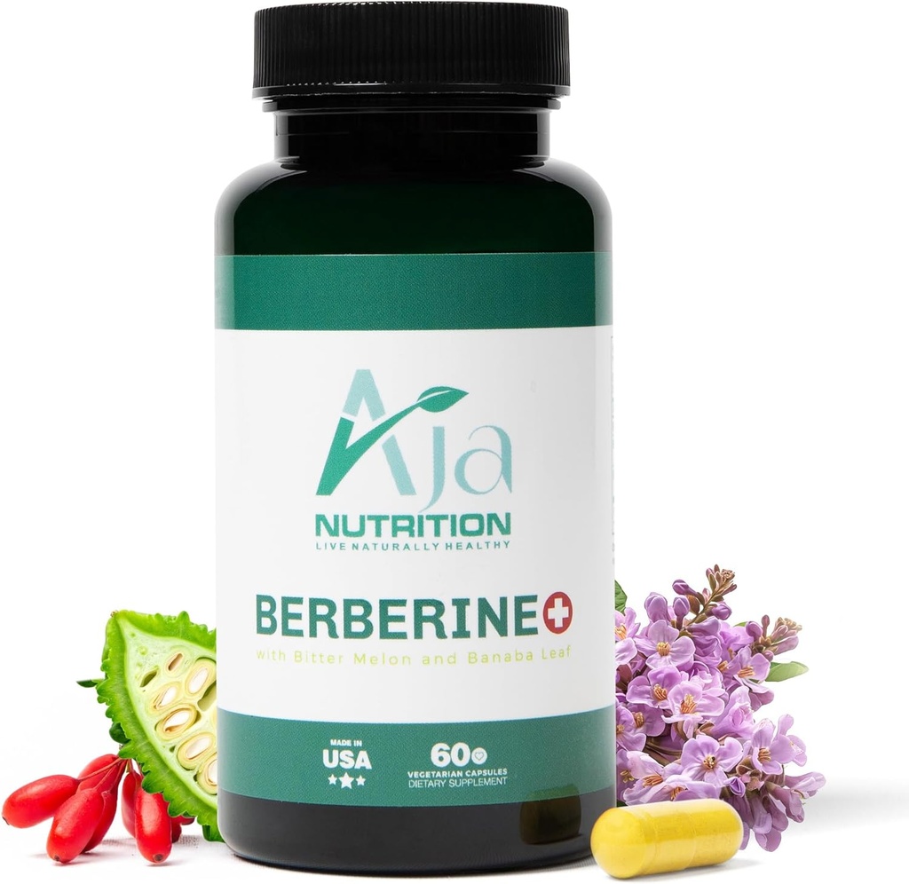 Berberine Plus – Supplément de soutien métabolique triple action avec HCl Berberine 500mg, Bitter Melon & Banaba Leaf – 1250mg Actifs à base de plantes – Soutien énergétique et digestif – 60 Capsules Vegan