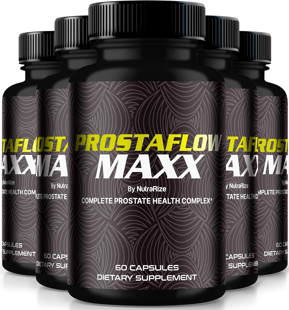 (5 Pack) ProstaFlow Maxx Capsules, ProstaFlow Max Prostate Supplément, Supplément tout naturel pour le contrôle, pilules avancées pour l'énergie, Prosta Flow Maxx Reviews (300 Capsules)