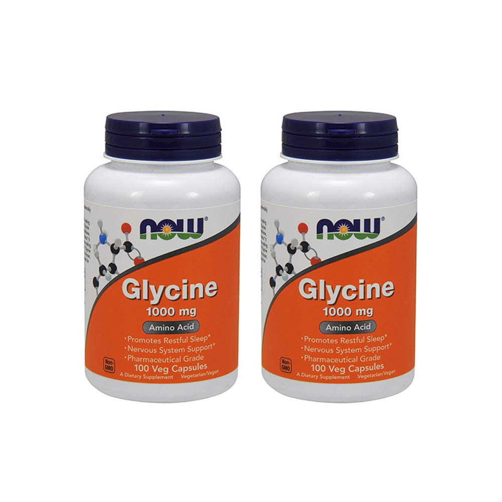Maintenant Aliments Glycine 1000 mg - 100 VegiCapsules 2 Pack