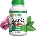 Choix botanique Sleep-Ez- Puissant mélange d'extrait de valérian, de mélatonine, de houblon, de kava kava et de baume de citron pour favoriser le sommeil sans goggie (30 capsules)