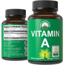 Capsules de supplément certifié Vitamine biologique A 5000 UI Vitamines haute puissance. pour adultes, hommes, femmes, enfants. Fabriqué avec du jus de carotte biologique. Idéal pour Immune, Peau, Eye Support. Non OGM, pilules véganes