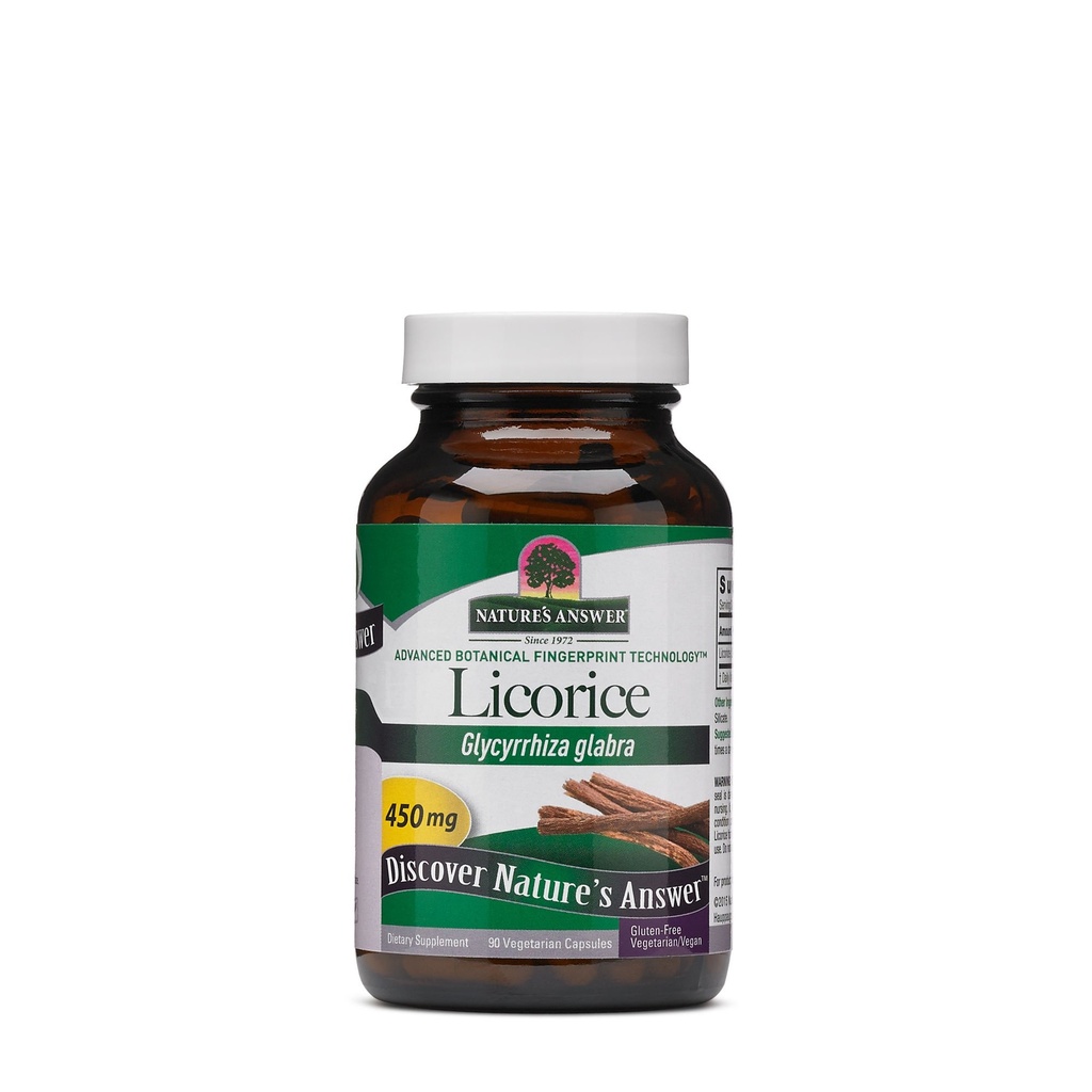 Réponse de la nature Racine de réglisse 90 Capsules - Support digestif, immunitaire et respiratoire - Végétarien, végétalien, sans gluten, casher Racine de réglisse - Supporte la peau
