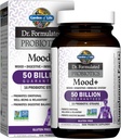 Jardin de la vie Dr. Formulé Probiotiques Mood+ Acidophilus Probiotique Supplément - favorise la relaxation et l'équilibre digestif - Ashwagandha pour la gestion du stress - Non OGM, sans gluten - 60 capsules de légumes