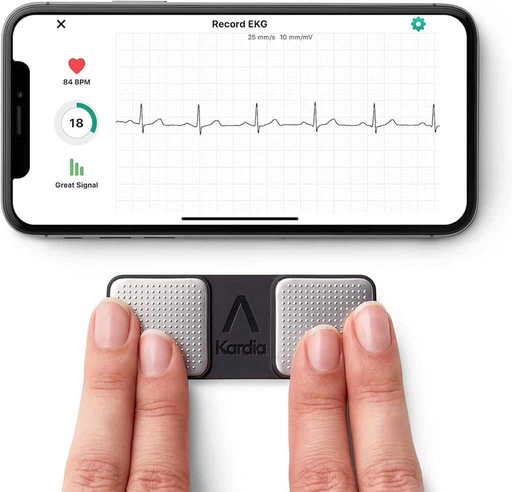 KardiaMobile 1-Lead Moniteur EKG personnel – Record at Home – Détecte AFib & Irrégulier Arythmies – Résultats faciles en 30 secondes – Fonctionne avec la plupart des smartphones