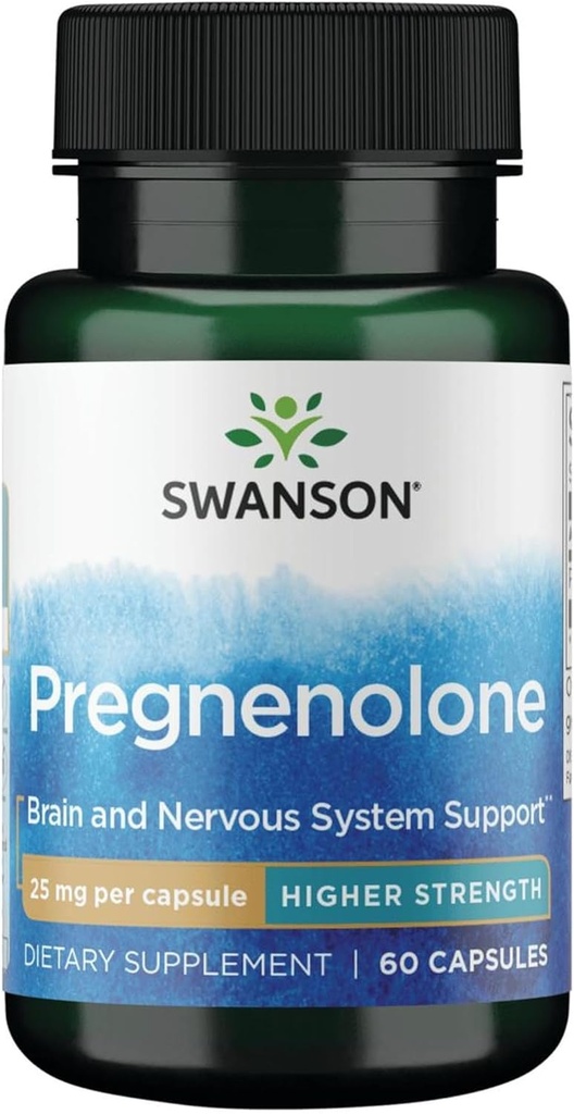 Swanson Prégnénolone haute puissance 25 Milligrammes 60 Capsules