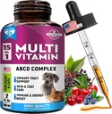 Cat & Dog Multivitamine liquide avec Glucosamine et canneberge , 15 suppléments de santé en 1 pour le rein, la vésicule, la hanche et l'articulation, la peau et le manteau
