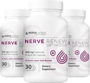 NERVE RENEW Optimizer, 3 Pack (90 Capsules) - 300 mg Stabilized R-Alpha Lipoic Acid per Capsule for Natural Nerve Discomfort Support - Fast Absorption - Safe and All Natural