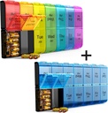 Extra Large Pill Organizer 2 fois par jour, hebdomadaire XL AM PM Pill Case, 7 jours Pill Box Deux fois par jour