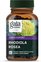 Gaia Herbes Rhodiola Rosea - Supplément de soutien au stress Traditionnellement pour soutenir l'endurance et l'endurance saines - avec extrait de racine de Rhodiola sibérienne* - 60 Phytocapsules liquides végétaliens (30 jours d'approvisionnement)