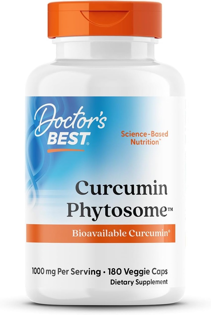 Docteurs Meilleur Curcumin Phytosome, Biodisponible Curcumine, Non-OGM, Sans gluten, Sans soja, Vegan, 1000mg, 180 capsules de légumes