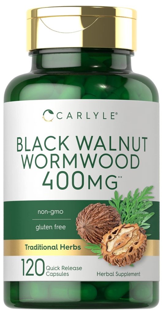 Carlyle Wormwood Black Walnut | 120 Capsules | Herbal Complex | Non-GMO, Gluten Free