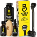 Le club de la barbe Roller & Essential Beard Kit - Rouleaux de la barbe, huile de la barbe, spray de la barbe, vitamines de la barbe
