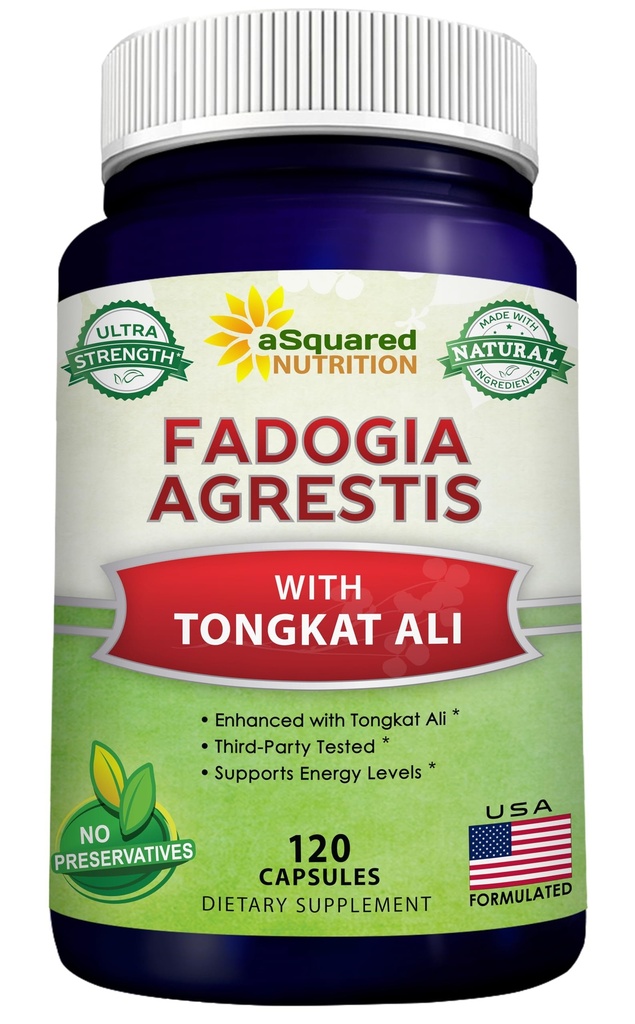 aSquared Nutrition Fadogia Agrestis 1000mg & Tongkat Ali 400mg - 120 Capsules - Fadogia Agrestis Extract Supplément et pilules complexes en poudre