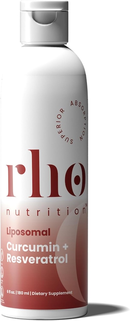 Rho Nutrition Curcumine liposomique + resvératrol (1 pack) – Supplément de Curcumine liquide ultra-haute absorption – favorise le confort articulaire, la mobilité, la santé cellulaire et le bien-être général