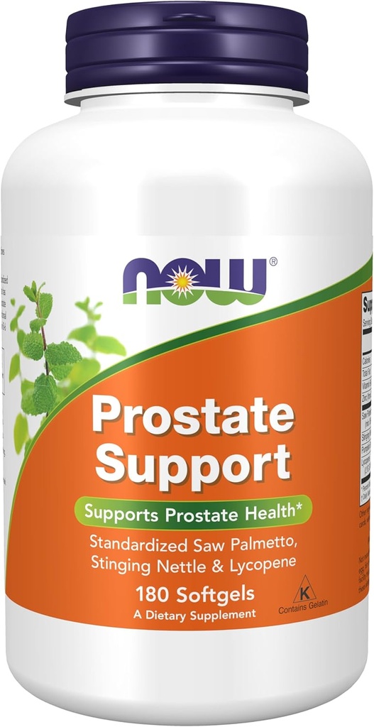 MAINTENANT Suppléments, Support Prostate, Support Prostate, avec Palmetto de scie standard, Bouilloire et Lycopène, 180 Softgels