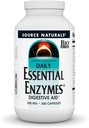 Source Naturals Enzymes essentiels 500mg, Supplément enzymatique multiple bio-aligné Défense à base de plantes pour la digestion, le gaz, la constipation et le dégel - Aide digestive* - 360 capsules, 360 portions
