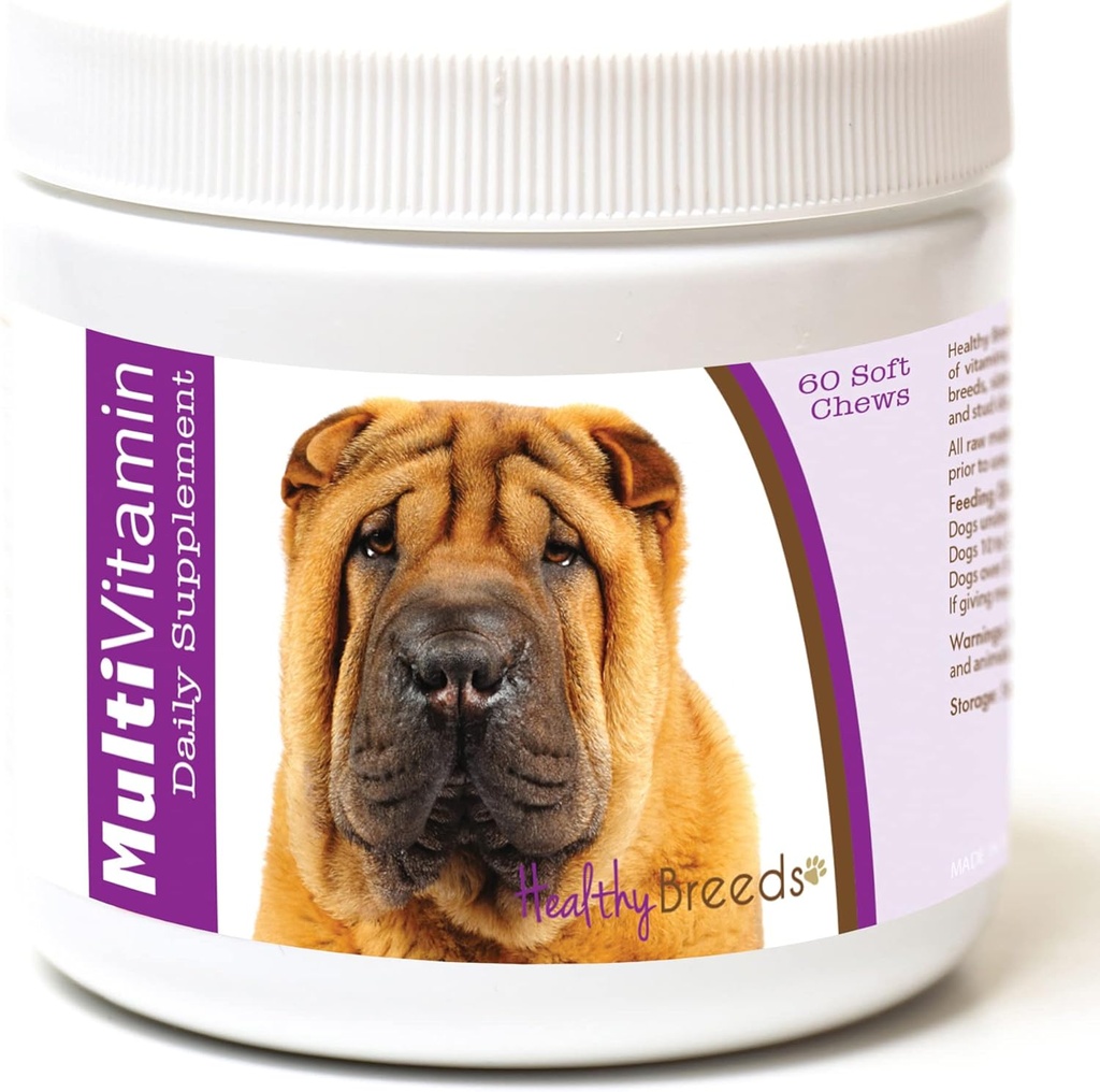 Les races saines Chinois Shar Pei Multi-Vitamine Soft Chews 60 Compte