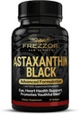 FREZZOR Astaxanthine Noir 12mg de supplément de beauté anti-âge Antioxydant de récupération d'exercice pour la peau, l'oeil, le nerf, le muscle cardiovasculaire et immunitaire Soutien de 60 Softgels