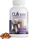 Bronson CLA 3000 Extra High Potency Supports Healthy Weight Management Masse musculaire maigre Acid linoléique conjugué non stimulant 120 Softgels