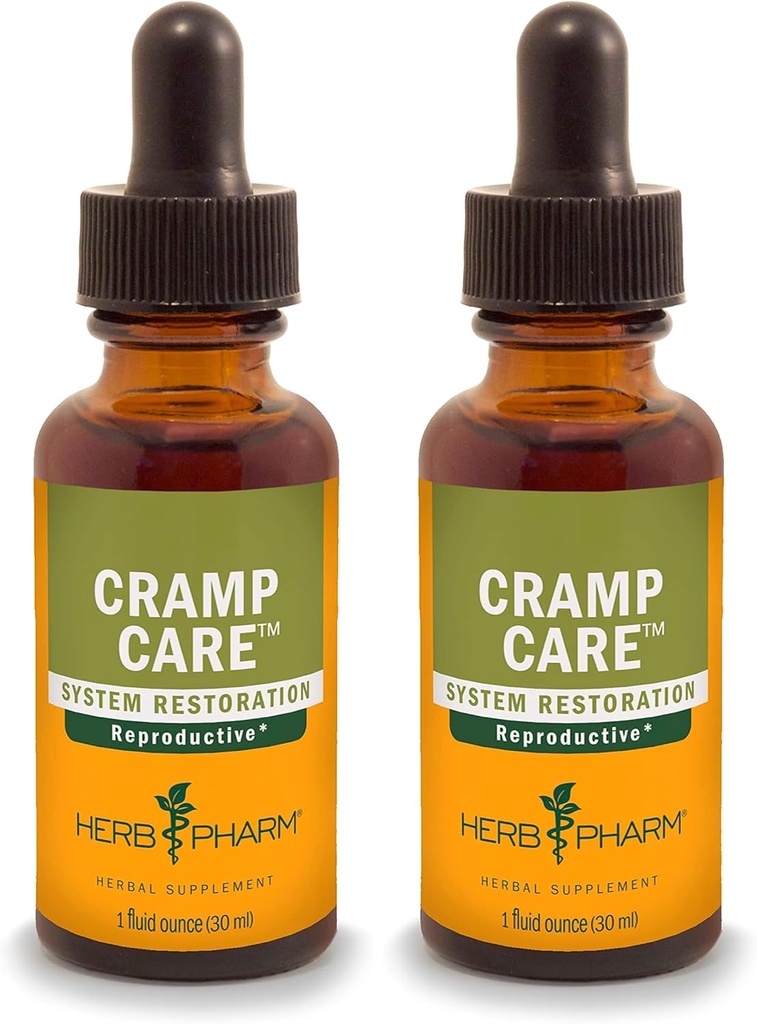 Herb Pharm Cramp Care Extrait d'herbe liquide pour soutenir un cycle menstruel sain - 1 once (paquet de 2)