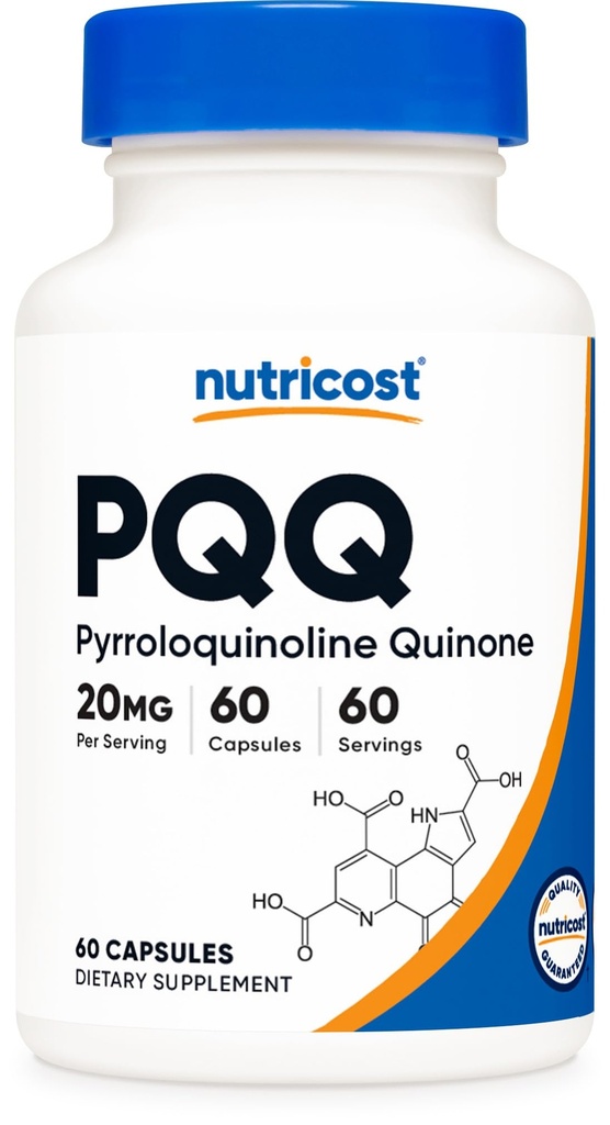 Nutricost PQQ (Pyrroloquinoline Quinone) 20mg, 60 gélules - Capsules végétariennes, non OGM, sans gluten