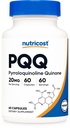 Nutricost PQQ (Pyrroloquinoline Quinone) 20mg, 60 gélules - Capsules végétariennes, non OGM, sans gluten