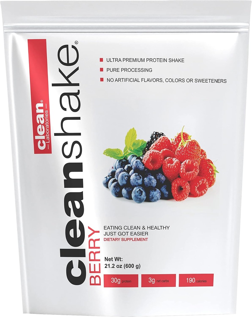 Nettoyer Shake Ultra-Premium Protein Shake. Nettoyez la poudre de protéines avec 21 ingrédients organiques, 23 vitamines et minéraux, et non-OGM et sans gras gras gras protéines. Certifié Protéines Informées