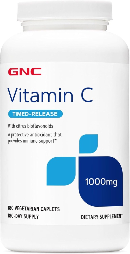 GNC Vitamin C 1000 with Bioflavonoids and Rose Hips Timed Release 180 Tablets
