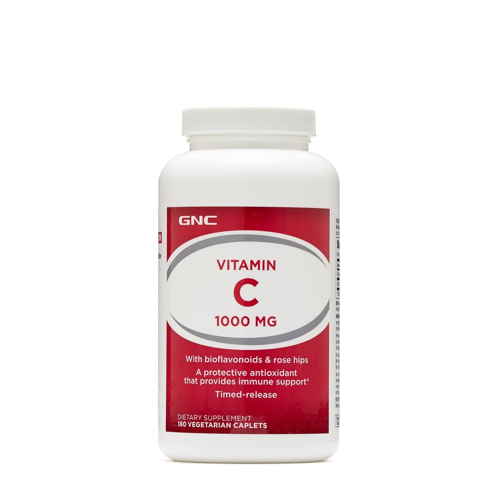 GNC Vitamine C 1000 avec des bioflavonoïdes et des hanches de roses Sortie chronométrée 180 comprimés