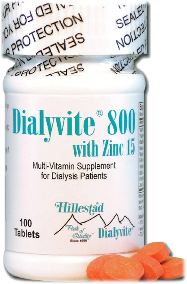 Dialyvite 800 avec Zinc 15 mg. - 100 onglets (Supplément rénal)