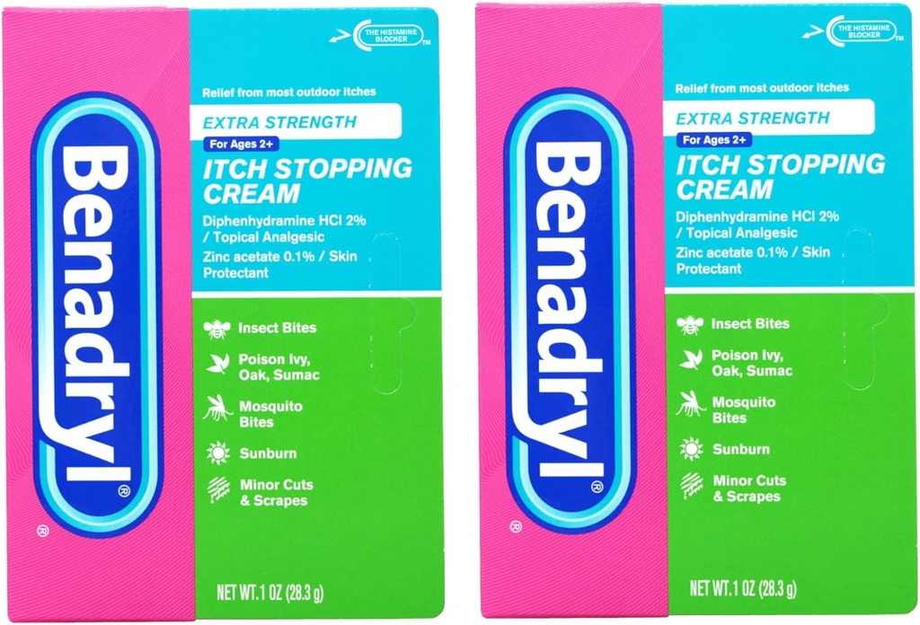 Benadryl extra résistance crème anti démangeaison 1 tube Oz (paquet de 2)