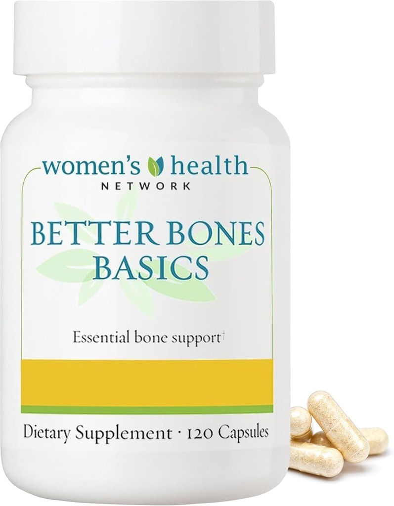 Better Bones Basics by Women's Health Network - Calcium, magnésium, zinc, vitamine D, vitamine K, manganèse et bore - 120 capsules