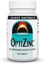 Source Naturals OptiZinc Zinc Complexe de sulfate de méthionine et supplément alimentaire - 240 comprimés