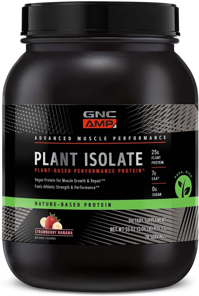 GNC AMP Protéine isolate végétale - Banane de fraise (28 portions)