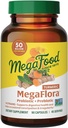 MegaFood MegaFlora Probiotiques + Prébiotiques Supplément curcuma - Prébiotiques et probiotiques pour les femmes et les hommes, santé digestive, 50 milliards UFC, 14 souches - 90 capsules (45 portions)